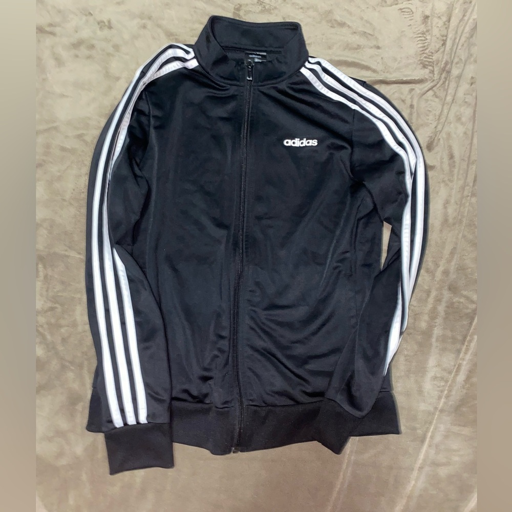 Kids Adidas original stripped zip-up with hoodie